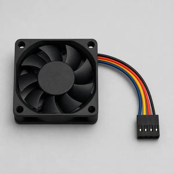 Four-wire DC fan with power tachometer and PWM leads