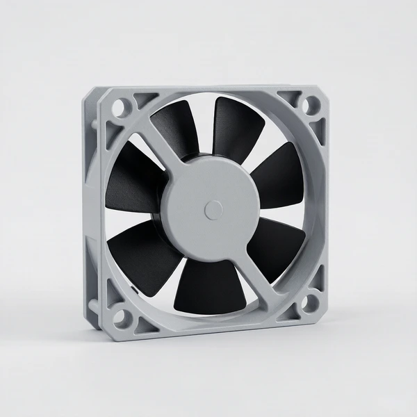 Compact DC axial cooling fan suitable for high-pressure electronics applications