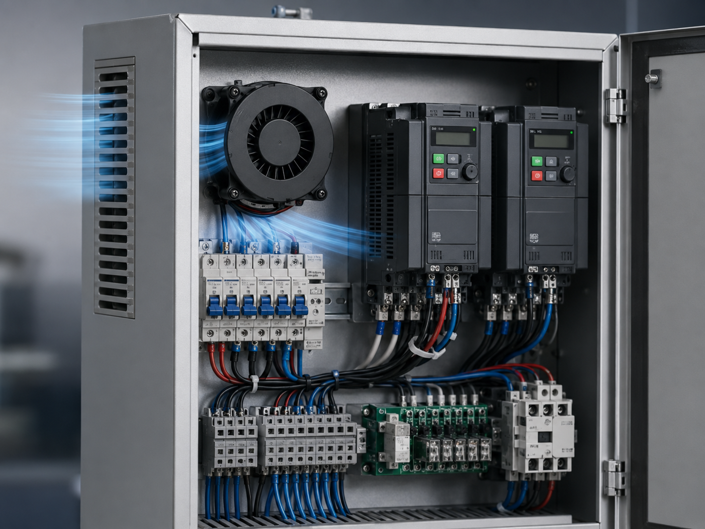 DC7530 blower fan application in industrial control equipment