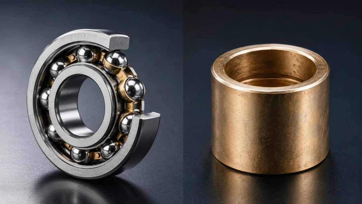 Ball bearing and sleeve bearing used in DC cooling fans