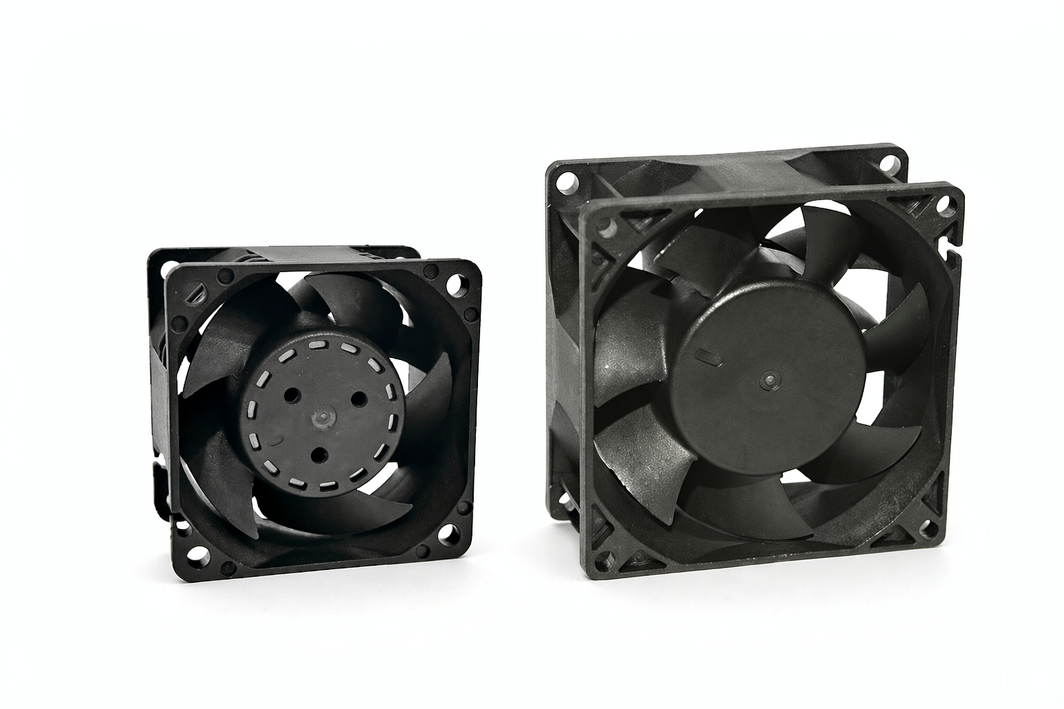 YCCFAN DC6038F and DC8038 48V axial cooling fan comparison